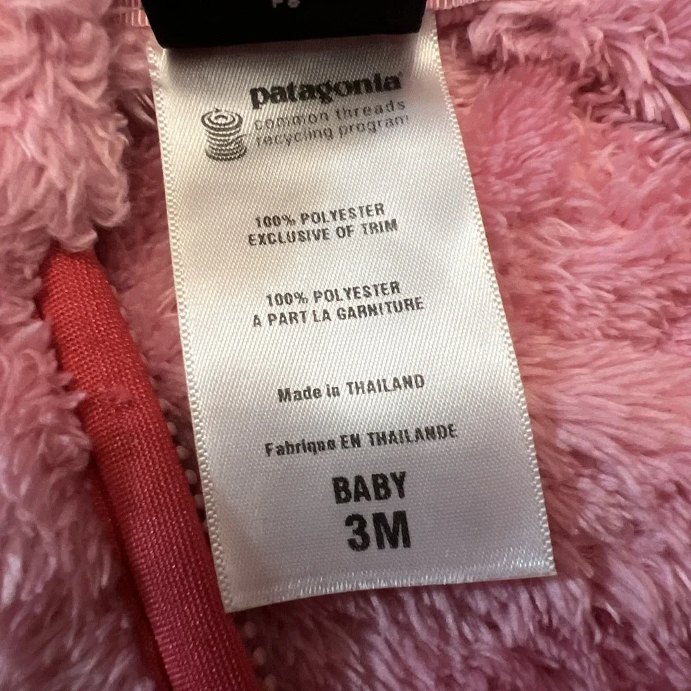 PATAGONIA Infant Baby Synchilla Fleece Hi Plush BUNTING Suit Size 3‎ Months Pink